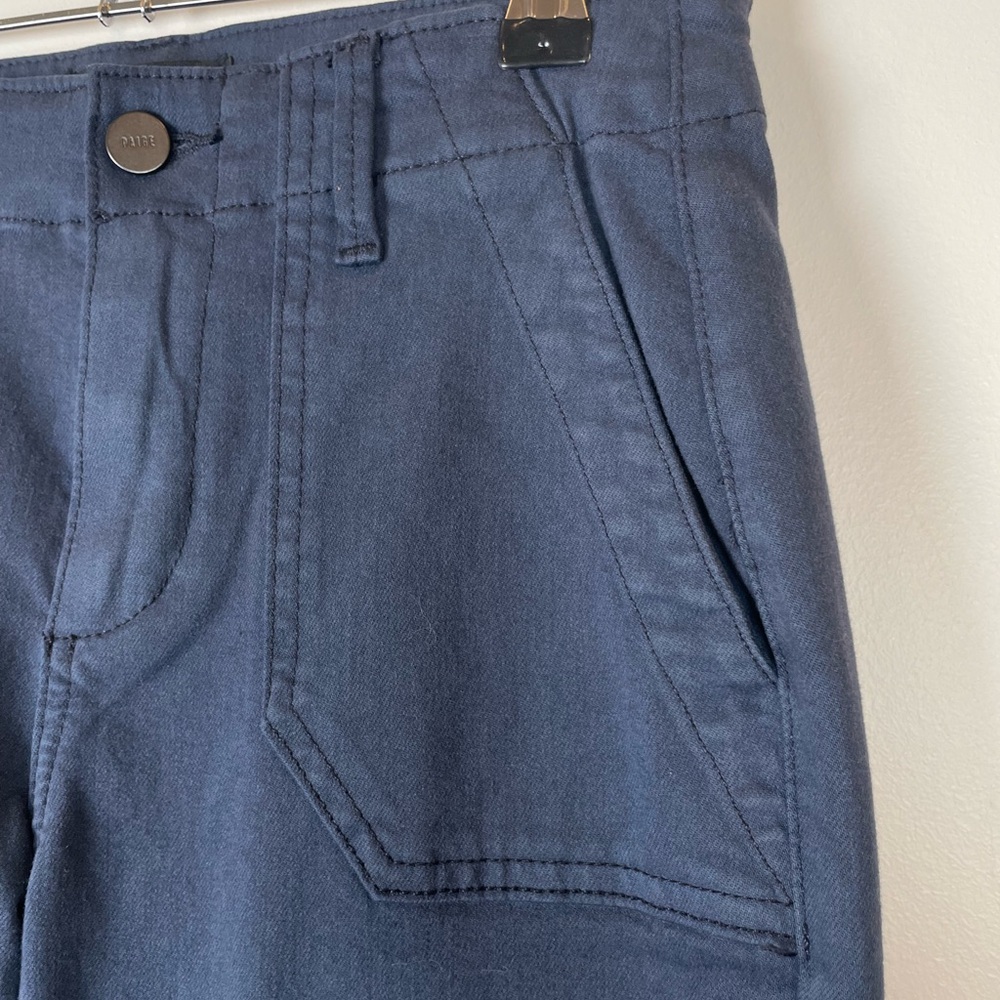 NWT PAIGE Mayslie Pants 24 Vintage Navy Haze Utility Trouser Straight Leg Jeans - Picture 5 of 11